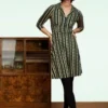 King Louie Quincy Diner Dress In Pine Green