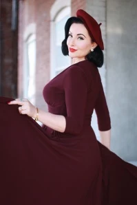 Harlow Swing Dress In Aubergine - Image 2
