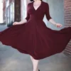 Harlow Swing Dress In Aubergine