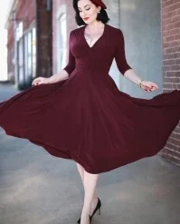 Harlow Swing Dress In Aubergine