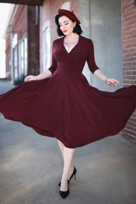 Harlow Swing Dress In Aubergine