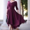 Beth High Low Swing Dress In Purple
