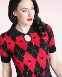 Bunny Amy Top In Black And Red