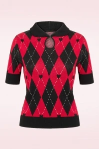 Bunny Amy Top In Black And Red - Image 2