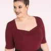 Bunny 50s Philippa Top In Burgundy
