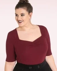 Bunny 50s Philippa Top In Burgundy
