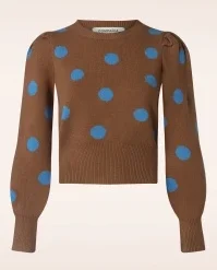 Compania Fantastica Dotty Polkadots Jumper In Brown