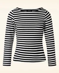 Striped Top In Black And White