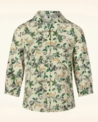 Woodland Deer Blouse In Off White