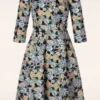 Floral Feeling Dress In Dark Blue