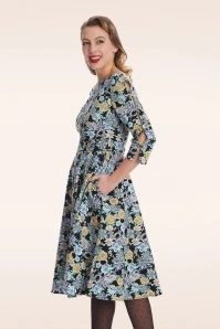 Floral Feeling Dress In Dark Blue - Image 2