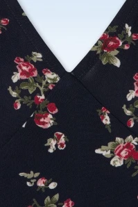 Flirty Floral Dress In Dark Navy - Image 3