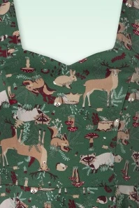 Woodland Creature Swing Dress In Green - Image 3