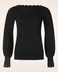 King Louie Audrey Club Bell Top In Black