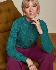 King Louie Phoebe Pop-Up Top In Antique Green