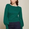 King Louie Audrey Club Bell Top In Antique Green