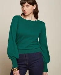 King Louie Audrey Club Bell Top In Antique Green