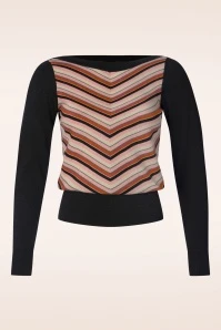 King Louie Ivy Lapis Stripe Top In Black - Image 2