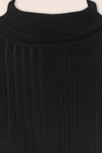 King Louie Club Rib Rollneck Top In Black - Image 3