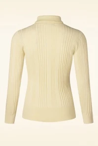 King Louie Club Rib Rollneck Top In Cream - Image 4
