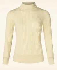 King Louie Club Rib Rollneck Top In Cream