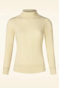 King Louie Club Rib Rollneck Top In Cream