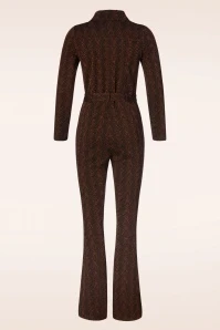 King Louie Macy Tempest Flared Jumpsuit In Cognac Orange - Image 5