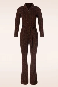 King Louie Macy Tempest Flared Jumpsuit In Cognac Orange - Image 2