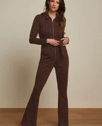 King Louie Macy Tempest Flared Jumpsuit In Cognac Orange