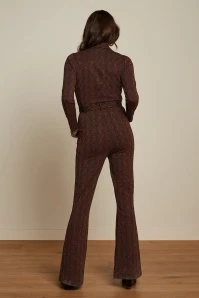 King Louie Macy Tempest Flared Jumpsuit In Cognac Orange - Image 4