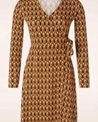 Gina Cross Over Dress In Brown