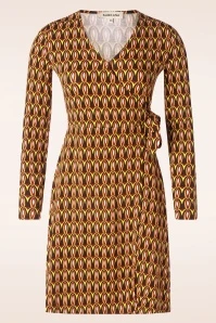 Gina Cross Over Dress In Brown