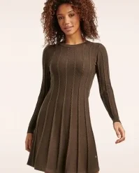 Nina Knitted Dress In Brown