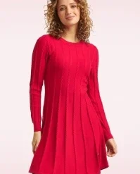 Nina Knitted Dress In Red