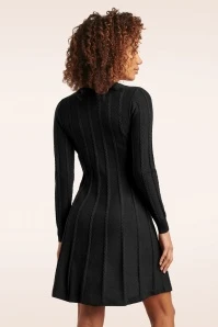 Nina Knitted Dress In Black - Image 2