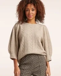 Serena Knitted Top In Sand