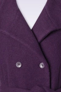 Cally Belted Coat In Purple - Image 3