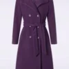 Cally Belted Coat In Purple