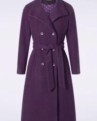 Cally Belted Coat In Purple