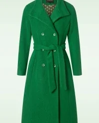 Cally Belted Coat In Green