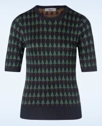 Merry Holiday Tree Jumper In Navy