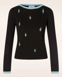 Star Strike Jumper In Black And Blue