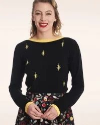 Star Strike Jumper In Black And Yellow