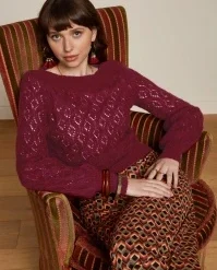 King Louie Erin Bell Top Borgo In Cabernet Red