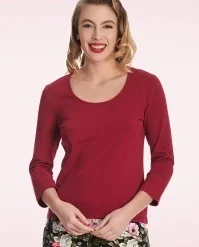 Scoop Neck Top In Red