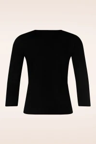 Scoop Neck Top In Black - Image 2