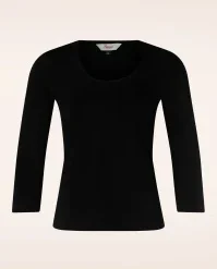 Scoop Neck Top In Black