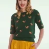 Scandi Fox Jumper In Green