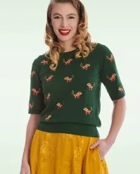 Scandi Fox Jumper In Green