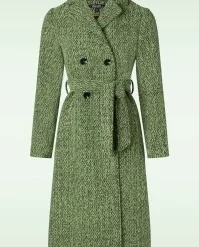 King Louie Robin Boucle Coat In Jade Green